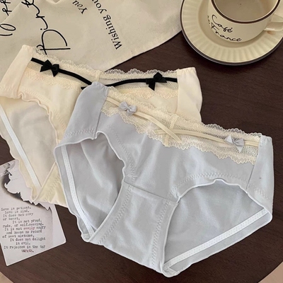 纯欲性感蕾丝纯棉a类内裤女士低腰大码日系甜美全棉裆内裤女