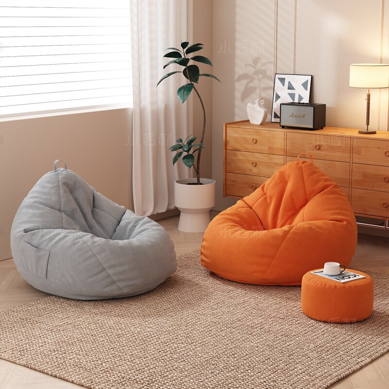 懒人沙发可躺可睡单人坐垫豆袋卧室飘窗榻榻米沙发躺椅小户型橙色
