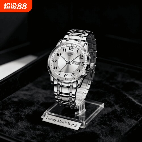 手表男款机械风全自动防水高级感全自动男表数字双日历防水腕表男