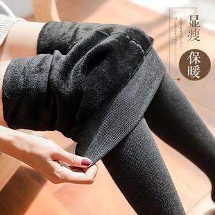 灰色打底裤连裤袜胖mm大码加绒女2026秋冬加厚保暖棉裤黑色薄绒