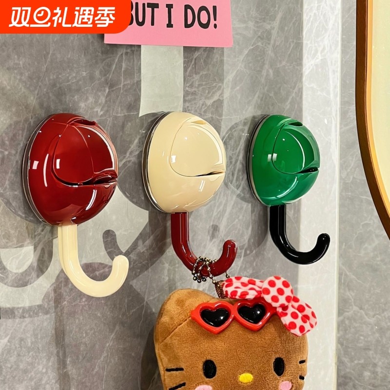 多巴胺圆球免打孔吸盘挂钩强力承重浴室厨房无痕粘钩家用安装简便