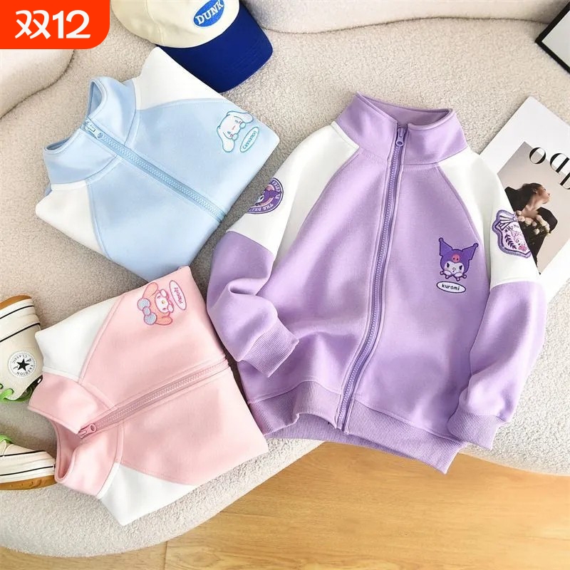 女童秋装外套卡通洋气立领棒球服