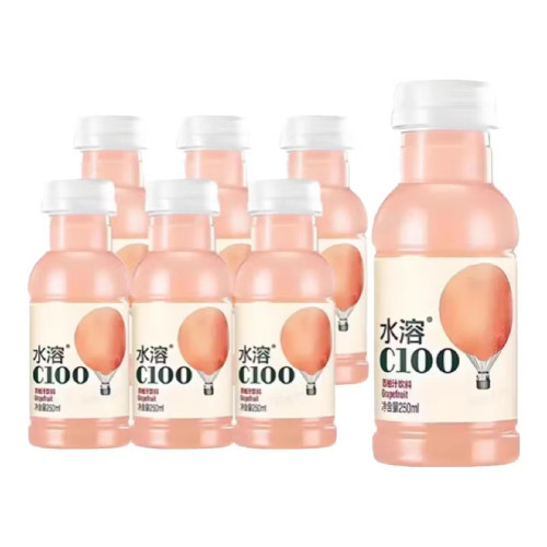农夫山泉水溶C100复合果汁饮料西柚味250ml*6瓶装维生素