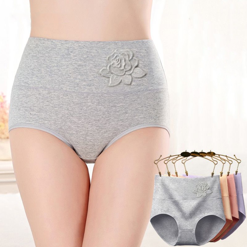 女士内裤高腰纯棉收腹提臀透气抑菌抗菌内档胖mm宽松大码三角裤头