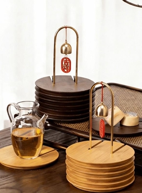 新年灯笼隔热垫高级感摆件创意实木防烫锅垫杯垫碗垫乔迁节日礼物