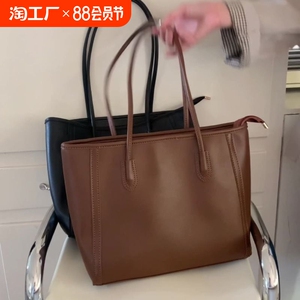 复古大容量包女包包2024新款潮韩版百搭托特包时尚单肩通勤包