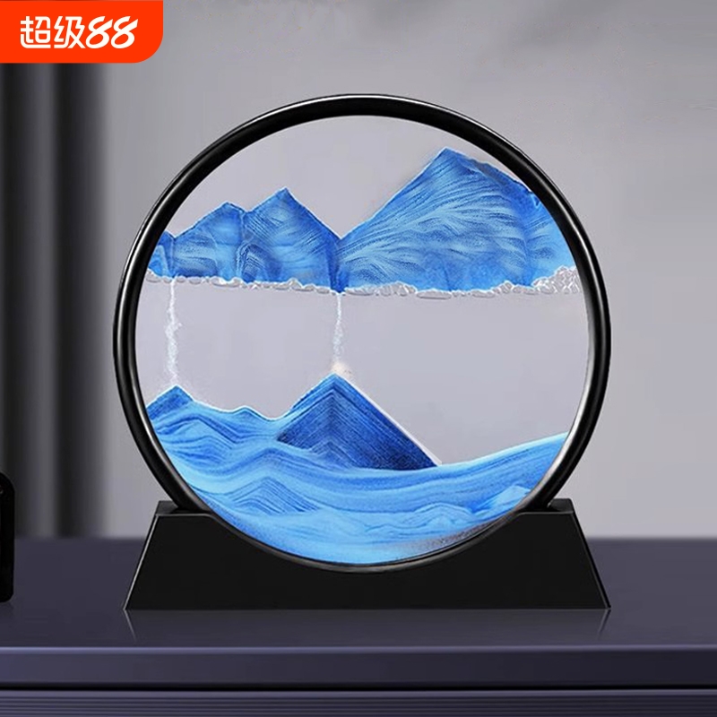 流沙画沙漏摆件客厅电视柜装饰品创意办公室轻奢礼物房间大气解压图片