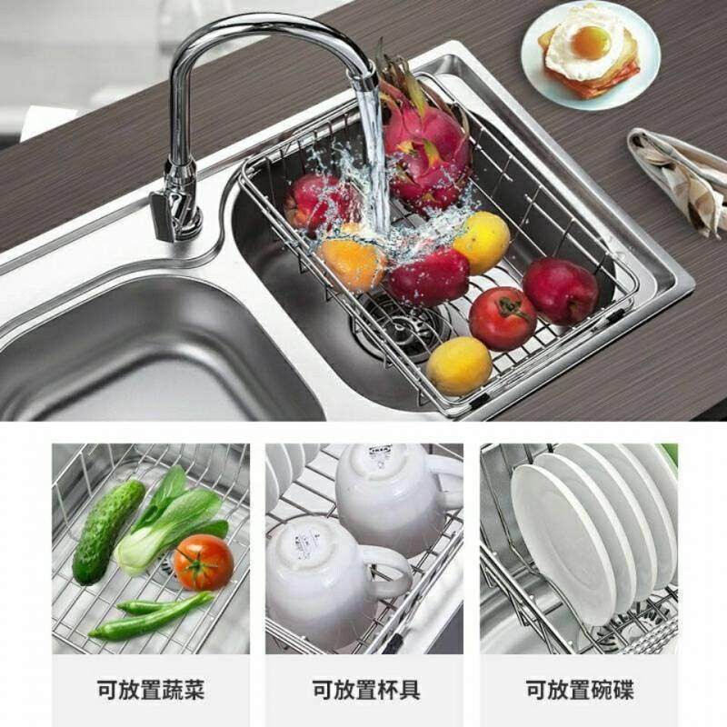 筷子筒可悬挂沥水篮伸缩厨房洗菜盆水池洗碗池碗碟收纳沥水架水槽