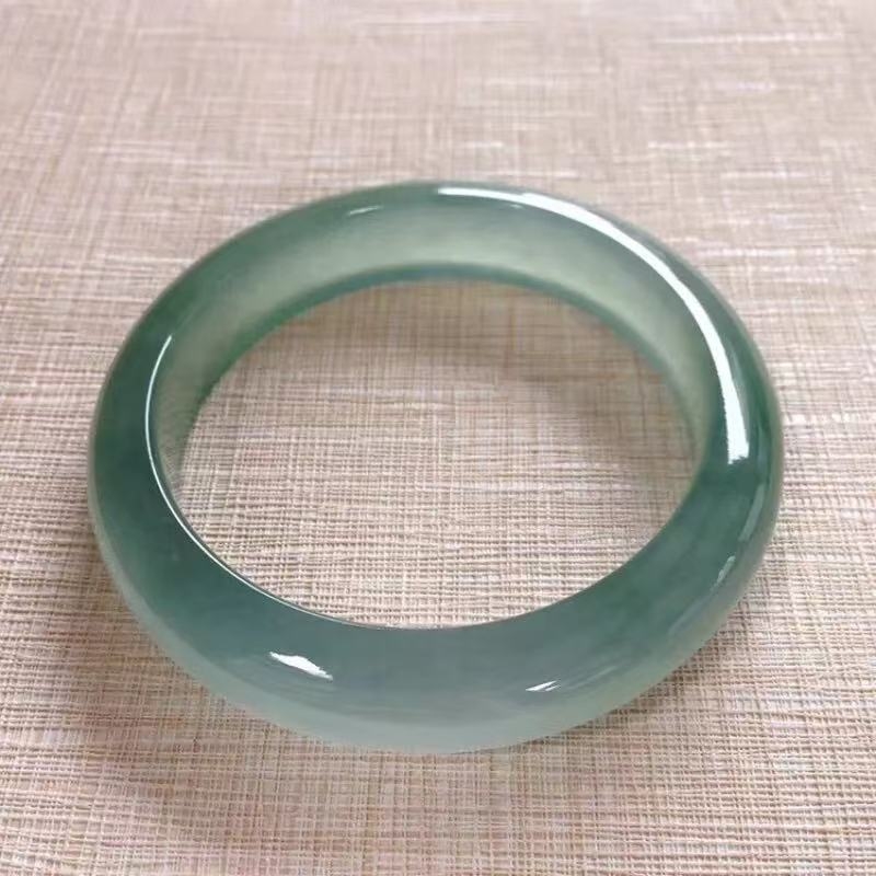 缅甸高冰种仿真玉手镯少女飘翠色妈妈款淡绿浅绿翠绿玉镯子圈口