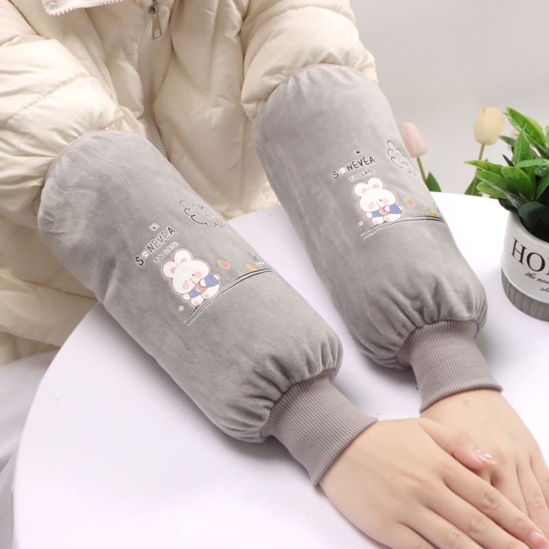 新款长款秋冬季防污袖套女厨房家务工作上班套袖学生干活护袖手袖