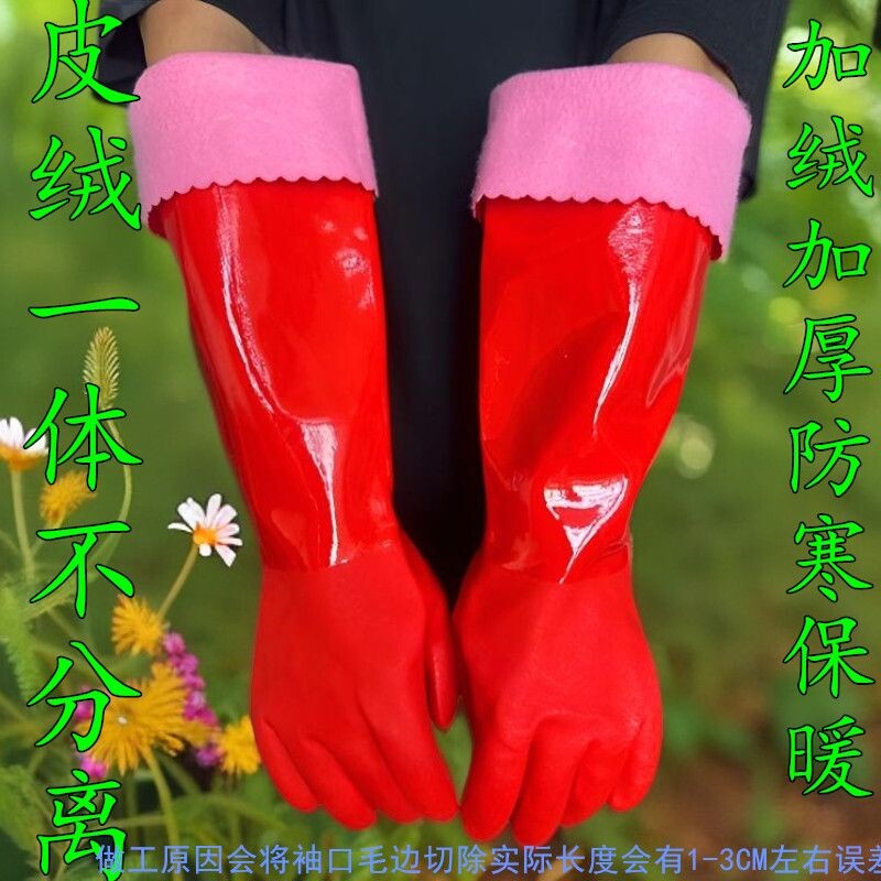 加绒保暖家务洗衣防水耐磨手部防护用品洗车防滑隔热耐高温手套女
