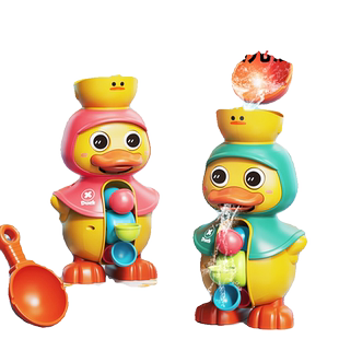 抖音同款旋转水车宝宝洗澡玩具婴儿童戏水喷水大鸭子男女孩玩沙