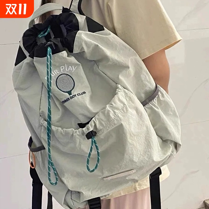 轻便羽毛球背包户外包网球拍包男女书包运动游泳包登山旅行双肩包