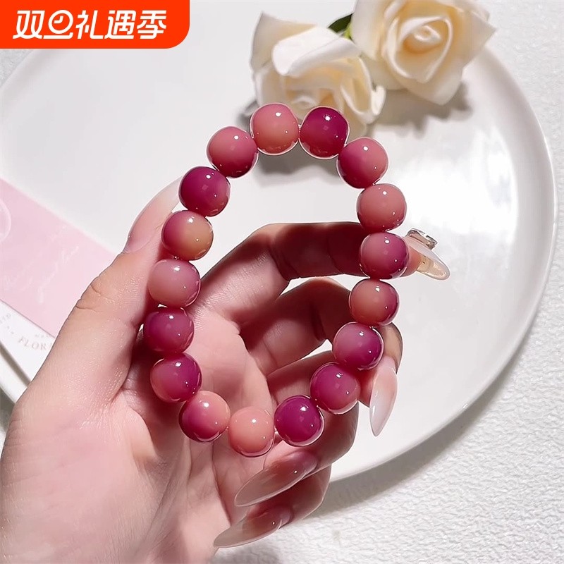 杨梅飘花手串精品菩提根男女绕指柔文玩佛珠菩提子手链送礼物老型