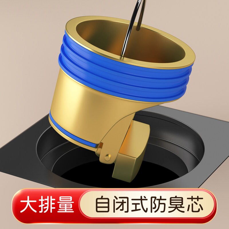 全铜地漏防臭器内芯化妆室下水管道防虫防返味神器浴室排水密封