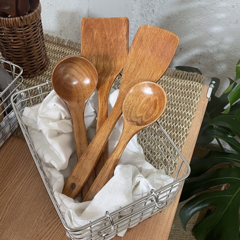 全套厨房勺铲木铲子炒菜长柄木锅铲不粘锅防烫木勺子厨房炒菜用的