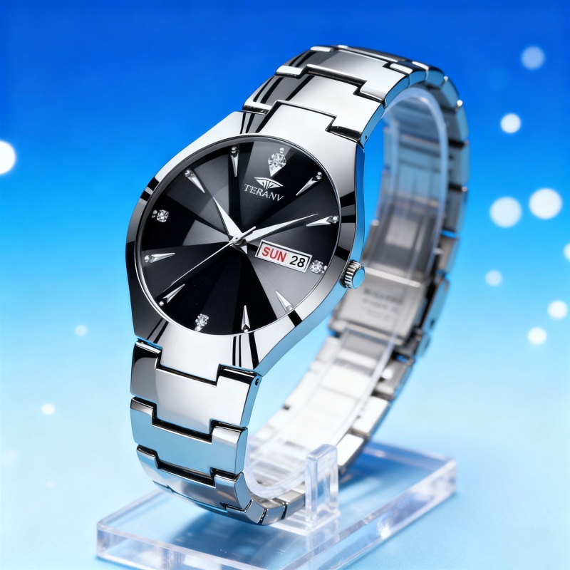 手表男款机械风全自动防水高级感全自动男表数字双日历防水腕表男