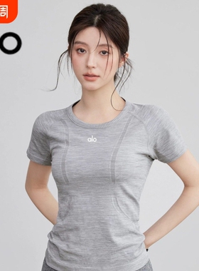 AIo运动速干短袖普拉提夏新款上衣健身跑步户外运动紧身女瑜伽服