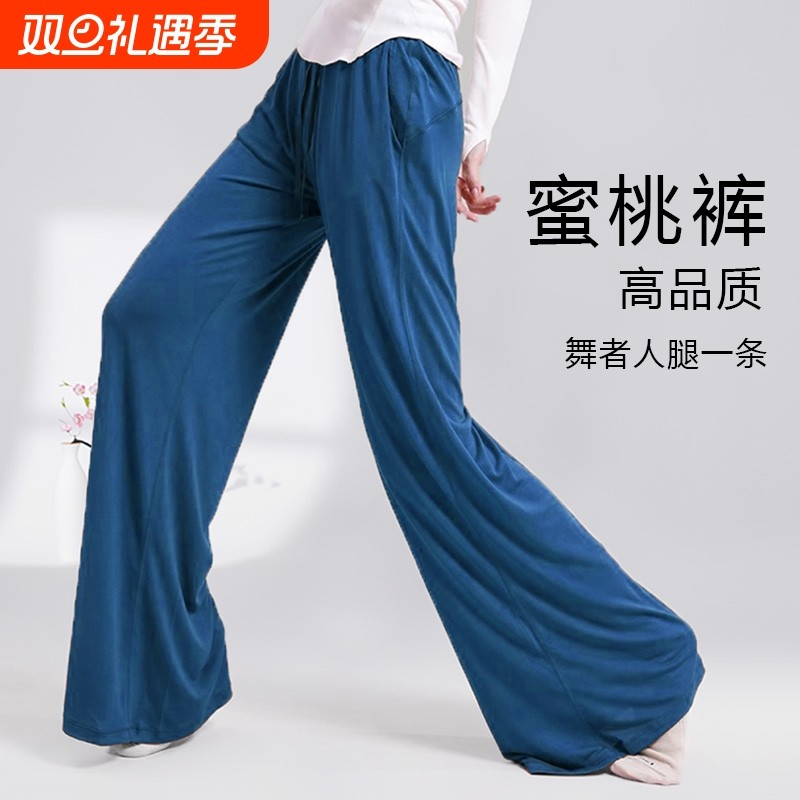现代舞飘逸宽松直筒阔腿裤中国古典舞广场舞蹈服女款显瘦练功长裤