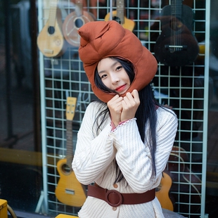 网红可爱保暖便便头套 搞怪沙雕便便帽 卡通卖萌道具帽子儿童摄影