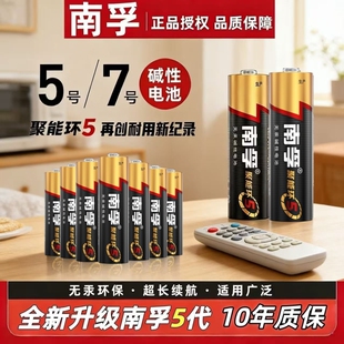 南孚电池聚能环5代5号7号碱性电池五号七号儿童玩具2粒汽车遥控鼠标正品批发60粒1.5V电量燃气表大容量门锁