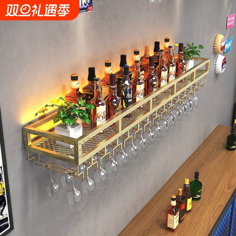 酒吧壁挂红酒架餐客厅酒柜葡萄酒架吊杯架创意红酒杯架倒挂高脚杯