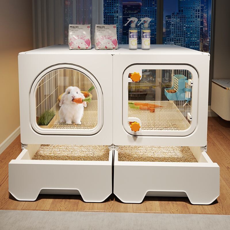 全景兔笼子带厕所家用大号兔别墅养宠物兔荷兰猪豚鼠专用笼子兔窝