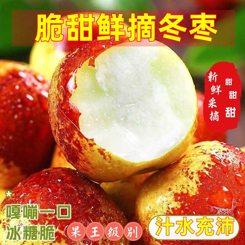 正宗冬枣脆甜新鲜大果应季整箱枣子现摘脆枣冰糖大枣5斤当季水果