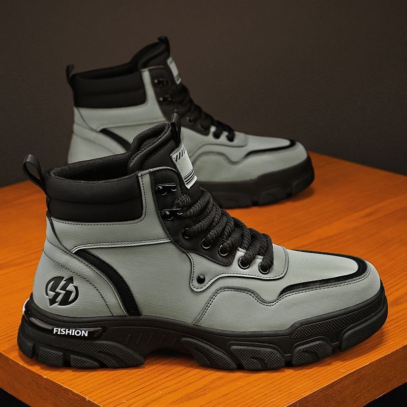 马丁靴男2025秋季新款英伦风复古工装大黄靴男士高帮户外防水皮靴