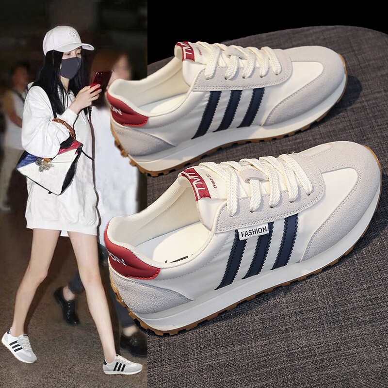 啄木鸟阿甘鞋女2026新款透气帆布厚底增高轻便运动小白鞋软底跑步