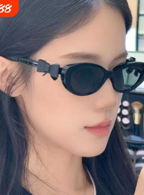 蝴蝶结猫眼太阳眼镜女9181小香风辛芷蕾同款时尚遮阳墨镜防紫外线