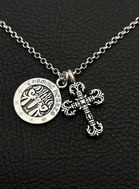 ODEK高级复古圣母宝剑牌十字架项链vintage男女小众叠戴重工