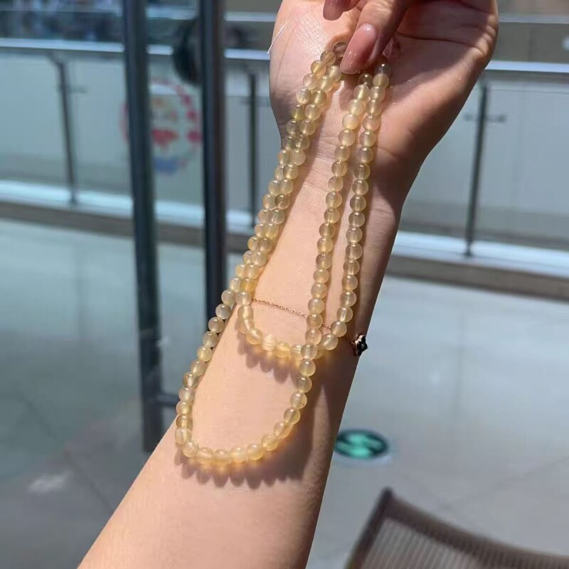 羊角圆珠6毫米多圈手链项链佛珠链文玩配饰DIY手工文玩手串配件