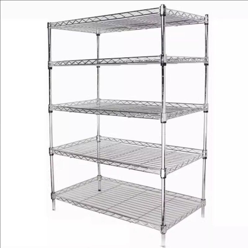 家用收纳置物架落地货架厨房阳台客厅杂物架多层网格花架分层三层