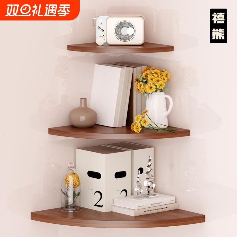 墙角角柜转角置物架靠墙边三角窄柜子卧室收纳储物柜扇形拐角书架