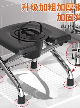 折叠移动坐便椅老人|千人加购