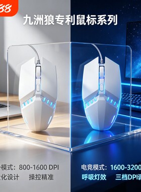 有线电竞机械发光鼠标RGB炫彩灯光台式笔记本通用吃鸡LOL办公外设