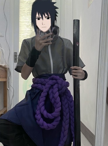 佐助cos服少年宇智波儿童Cosplay服装火影忍者宇智波衣服夏装短袖