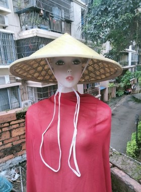 48CM青绿色斗笠 竹青斗笠 竹篾帽 实用型