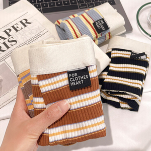 男士内裤纯棉平角裤衩条纹可爱简约潮流男生韩版舒适柔软四角短裤