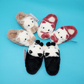 居家猫咪学生棉拖鞋 天呗972冬季 双球儿童棉拖鞋
