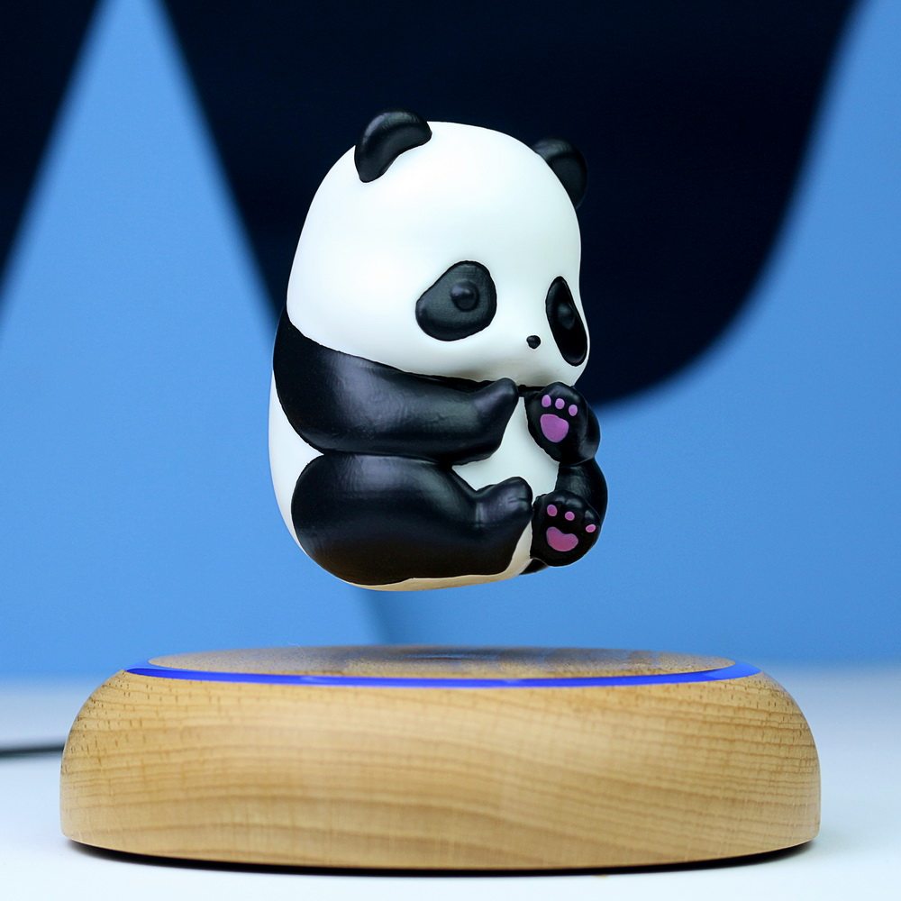 歪头杀熊猫磁悬浮漂浮3d打印手绘客厅简约摆件手办生日礼物装饰