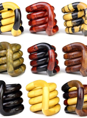 树哥檀木扭扭乐成人解压玩具tangle 盘玩神器红木实木网红礼品