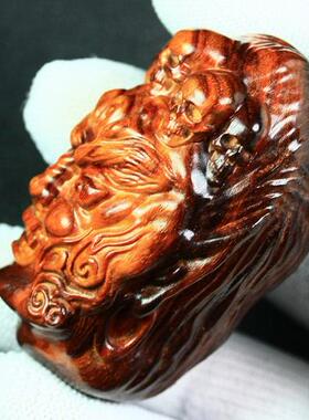 不动尊红木手把件印度小叶紫檀