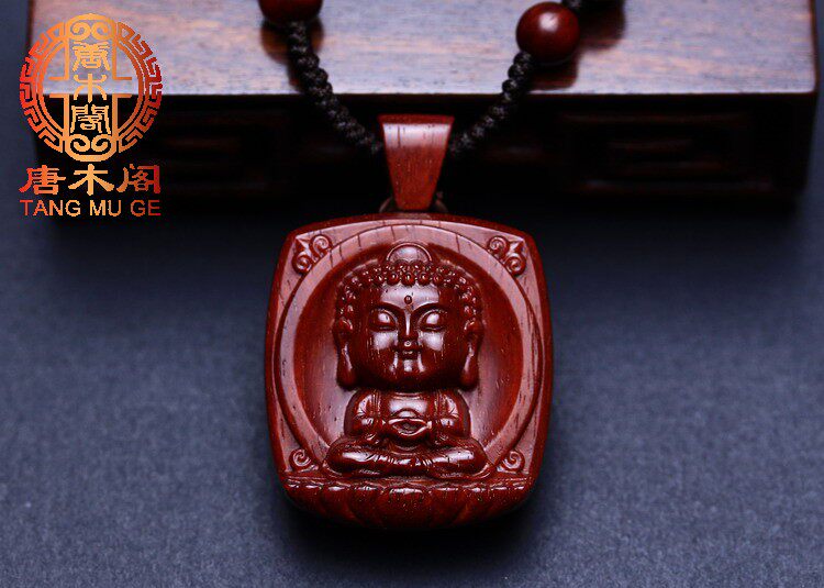 小叶紫檀佛像高密度泥料佛像吊坠挂坠宝宝佛木雕项链红木挂件