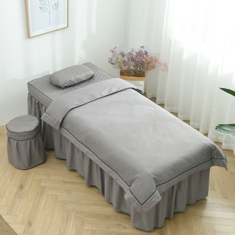 简约床罩纹绣推拿按摩美容logo