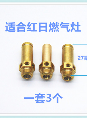 适合红日台式燃气灶喷嘴天然气液化气人工煤气沼气铜喷嘴火嘴3个