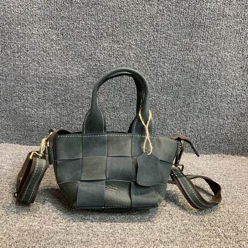 梦嘉丽头层牛皮小托特包女