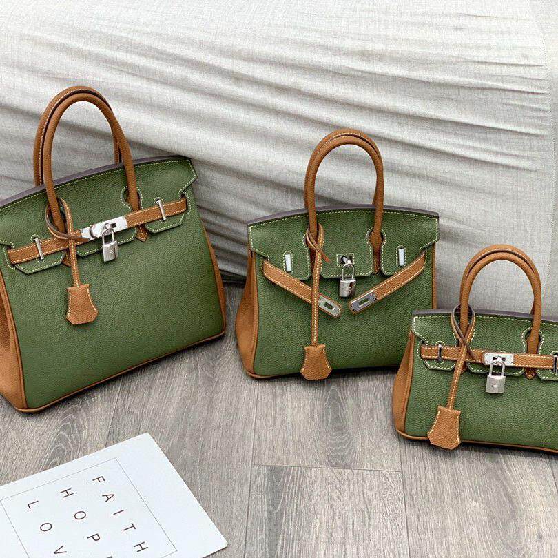 新品真皮女包小众韩版气质百搭头层togo牛皮女手提单肩撞色铂金包