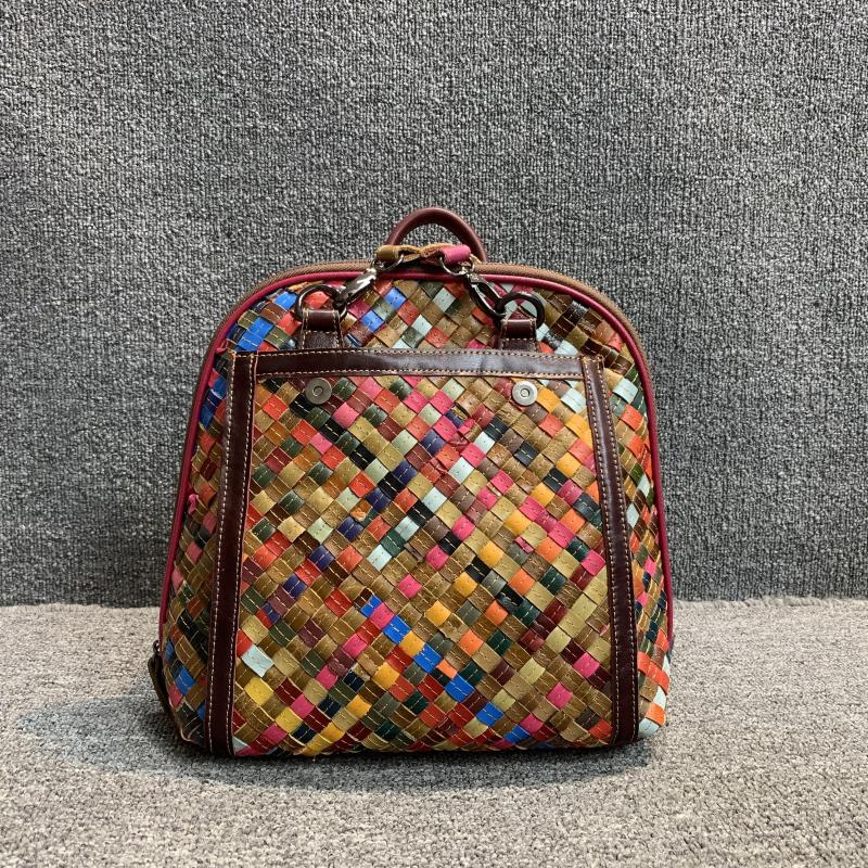 女包彩色时尚新品真皮正品背包韩版百搭头层牛皮彩色女单肩双肩包